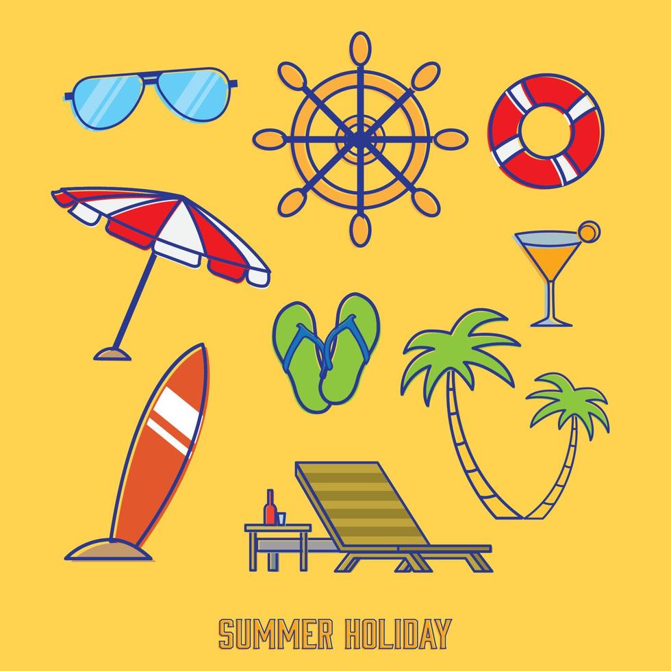 ilustración de diseño de vector de icono de vacaciones de verano