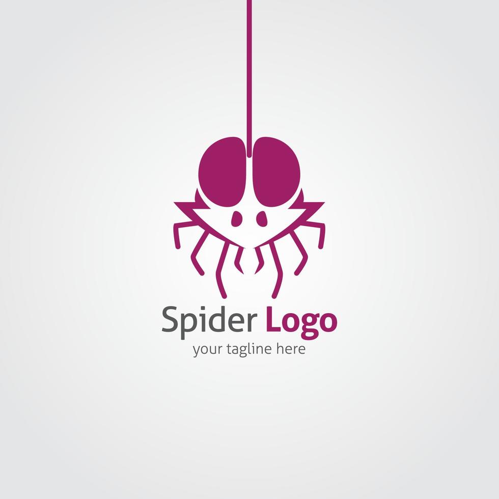 ilustración de diseño de vector de logotipo de araña