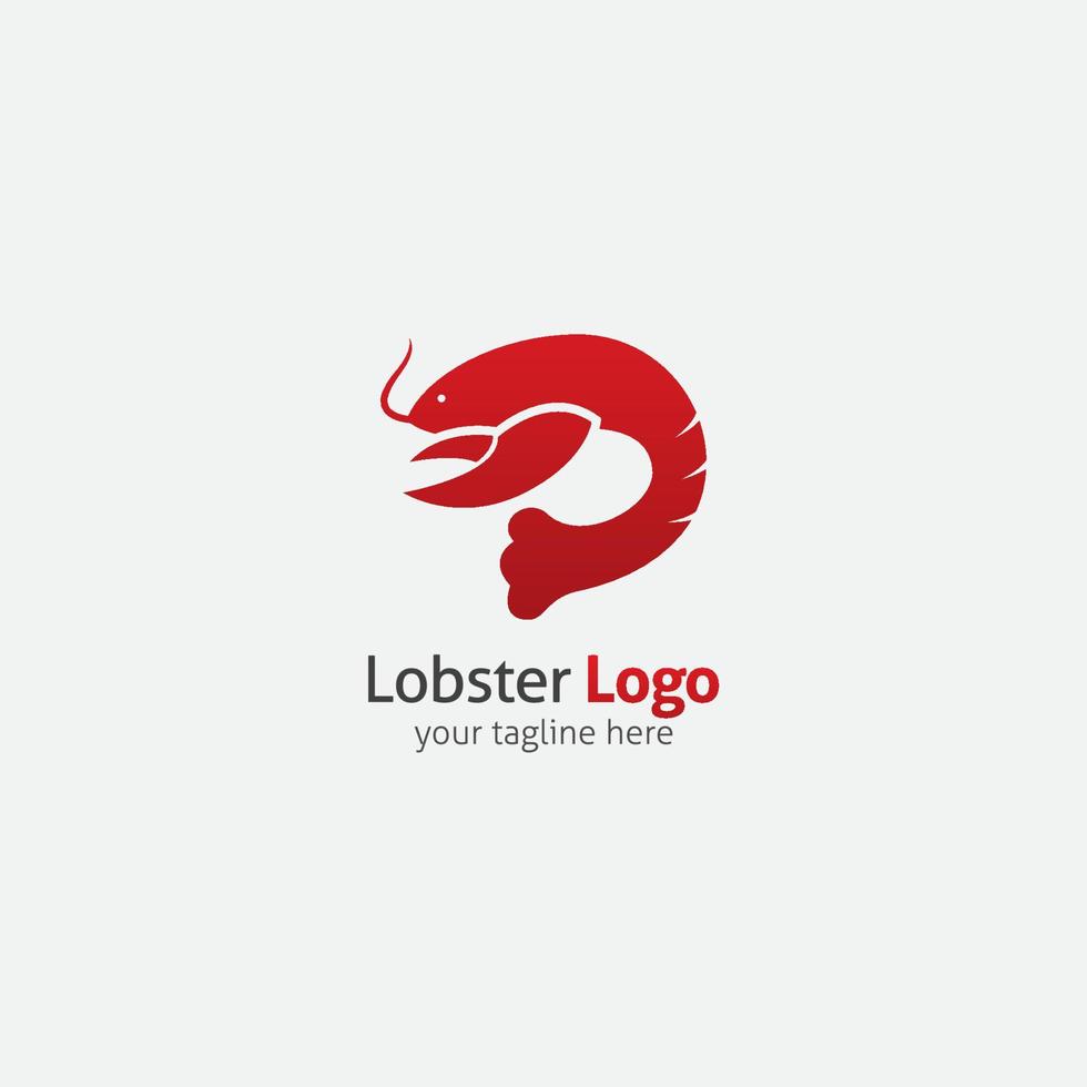 ilustración de diseño de vector de logotipo de langosta