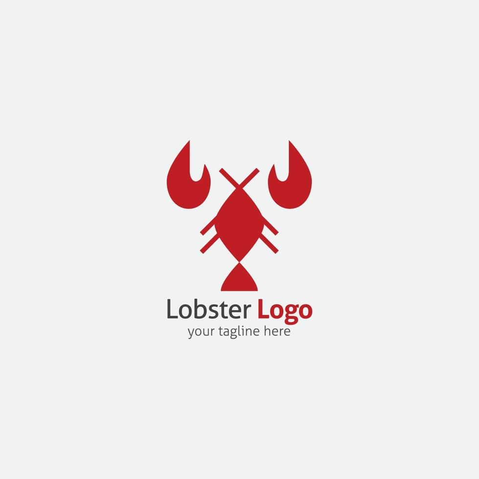 ilustración de diseño de vector de logotipo de langosta