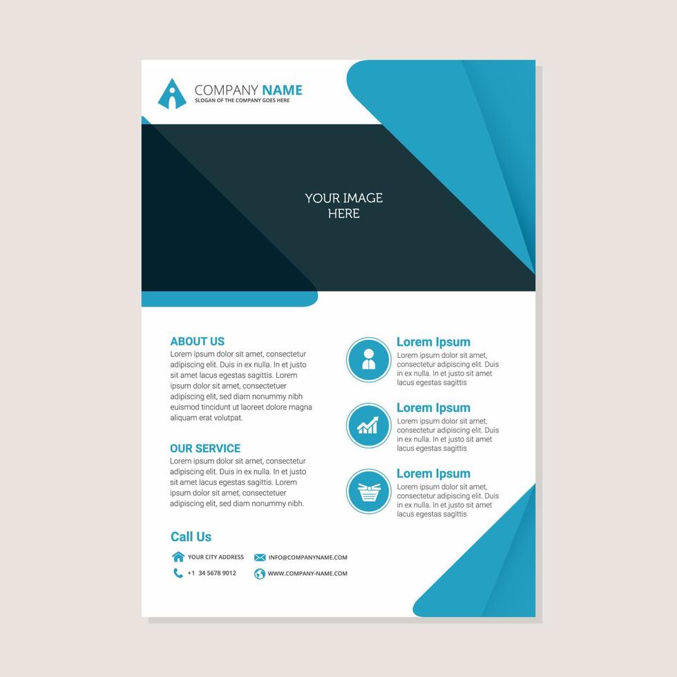 diseño de volante de folleto de informe anual de negocios corporativos. presentación de la portada del folleto vector