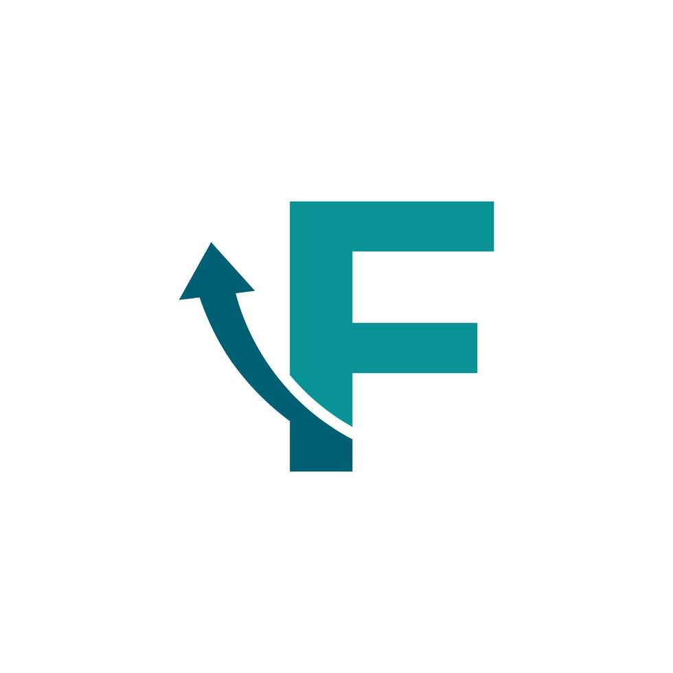 Initial Letter F Arrow Up Logo Symbol. Good for Company, Travel, Start up, Logistic and Graph Logos vector