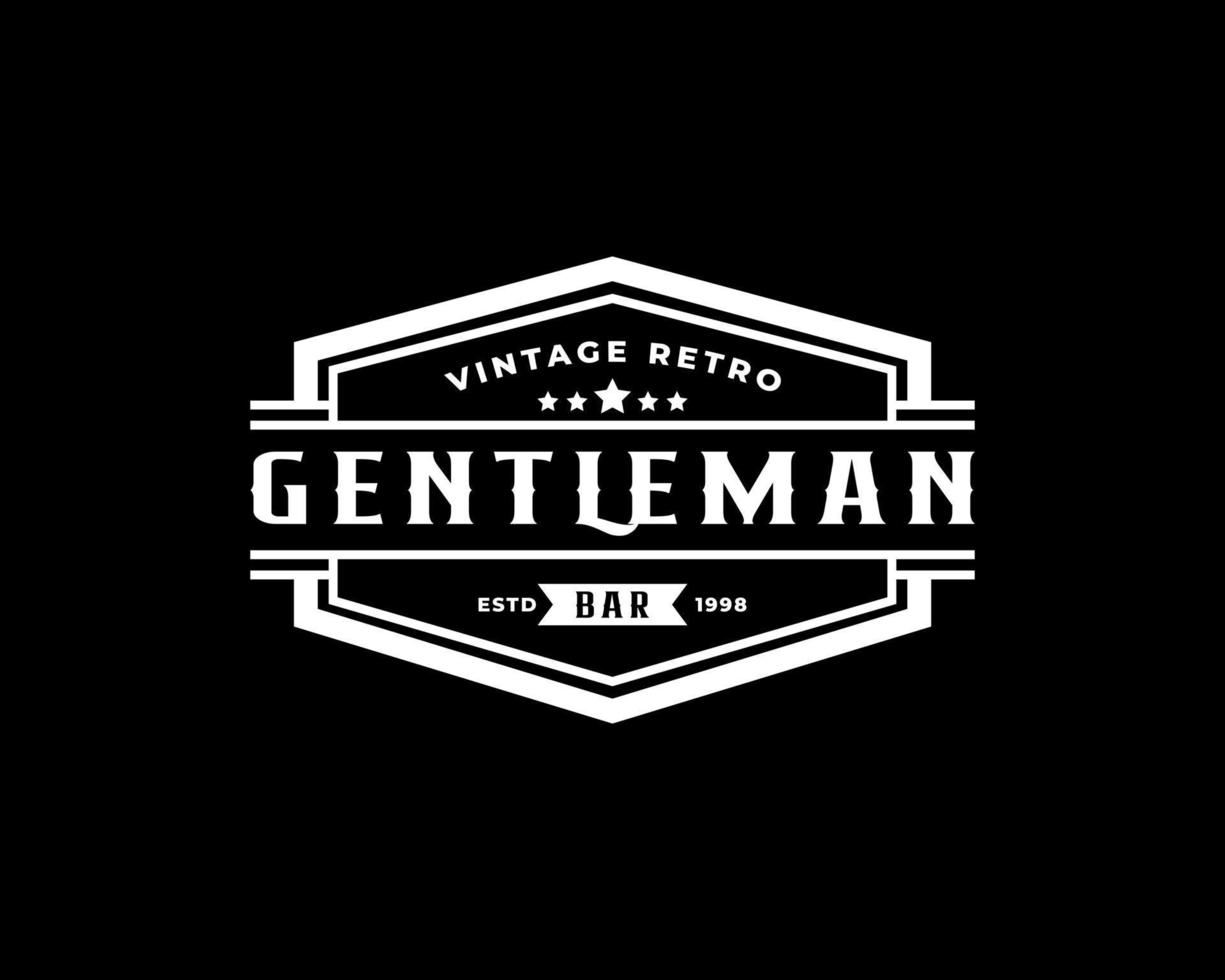 Creative Classic Vintage Retro Label Badge for Gentleman Cloth Apparel Logo Design Inspiration vector