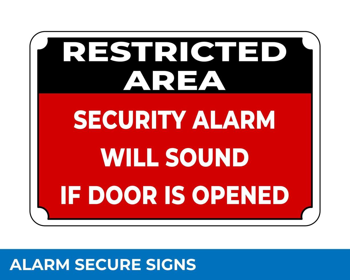 Notice Emergency Exit Only Alarm Will Sound When Door is Opened Sign In Vector, Easy To Use And Print Design Templates vector