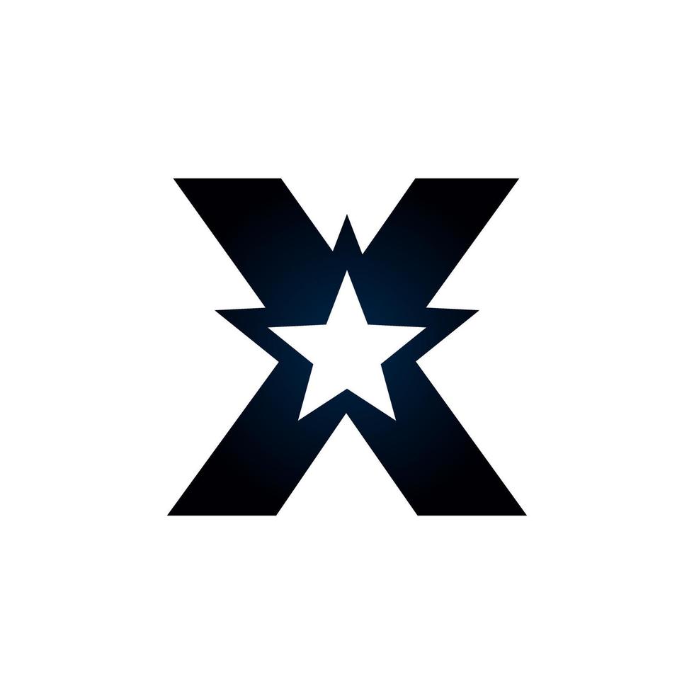 logotipo de la letra x estrella. utilizable para logotipos de ganador, premio y premium. vector