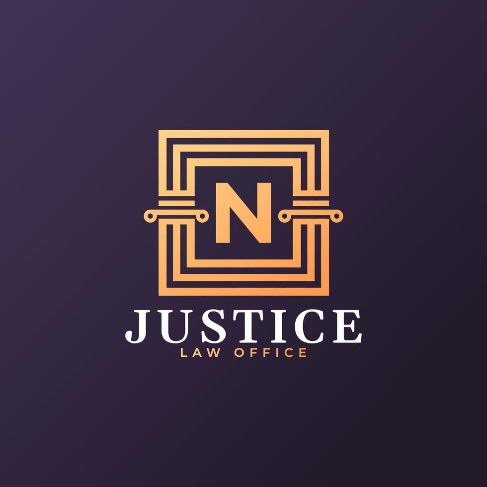 Law Firm Letter N Logo Design Template Element vector