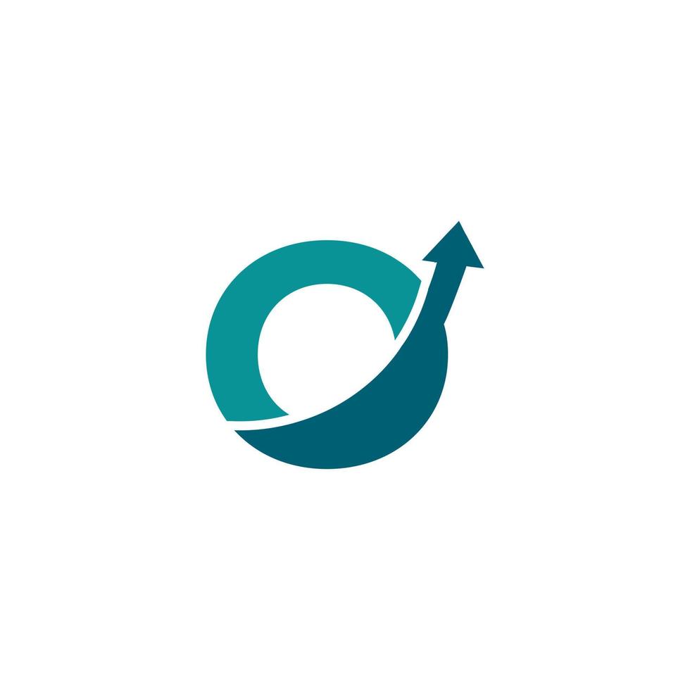 Initial Letter O Arrow Up Logo Symbol. Good for Company, Travel, Start up, Logistic and Graph Logos vector