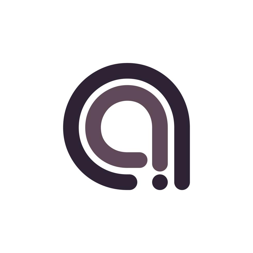 Initial Letter a Logo Multiple Line Style with Dot Symbol Icon Vector Design Inspiration