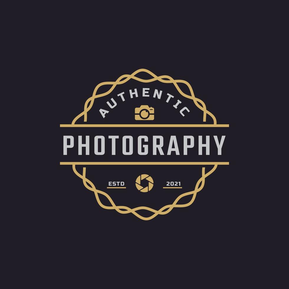 Classic Vintage Retro Label Badge for Photography Logo with Camera Symbol Design Inspiration vector