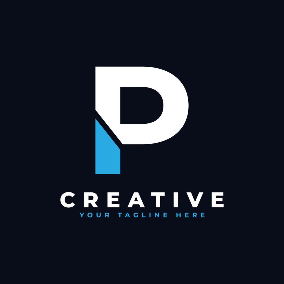 Letter P Tech Logo. Design Vector Illustration Modern Monogram Icon.