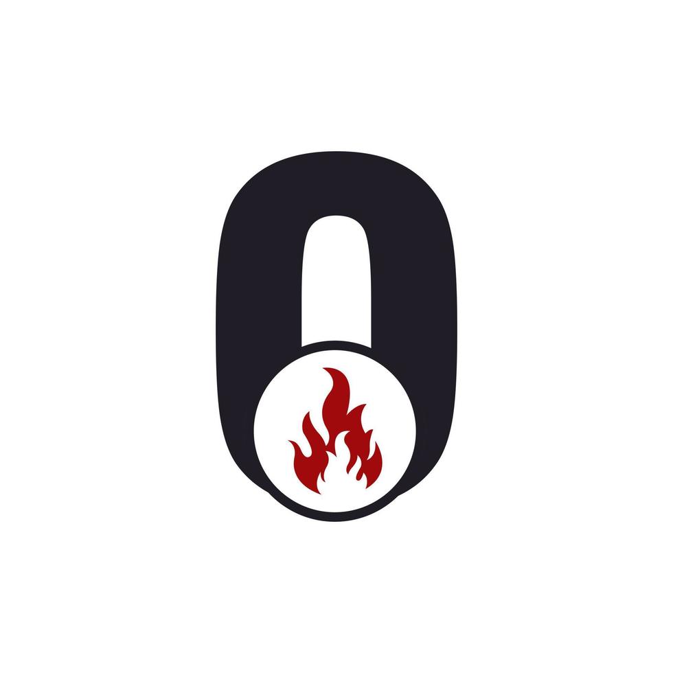 letra inicial o con inspiración en el diseño del logotipo de fuego de llama vector