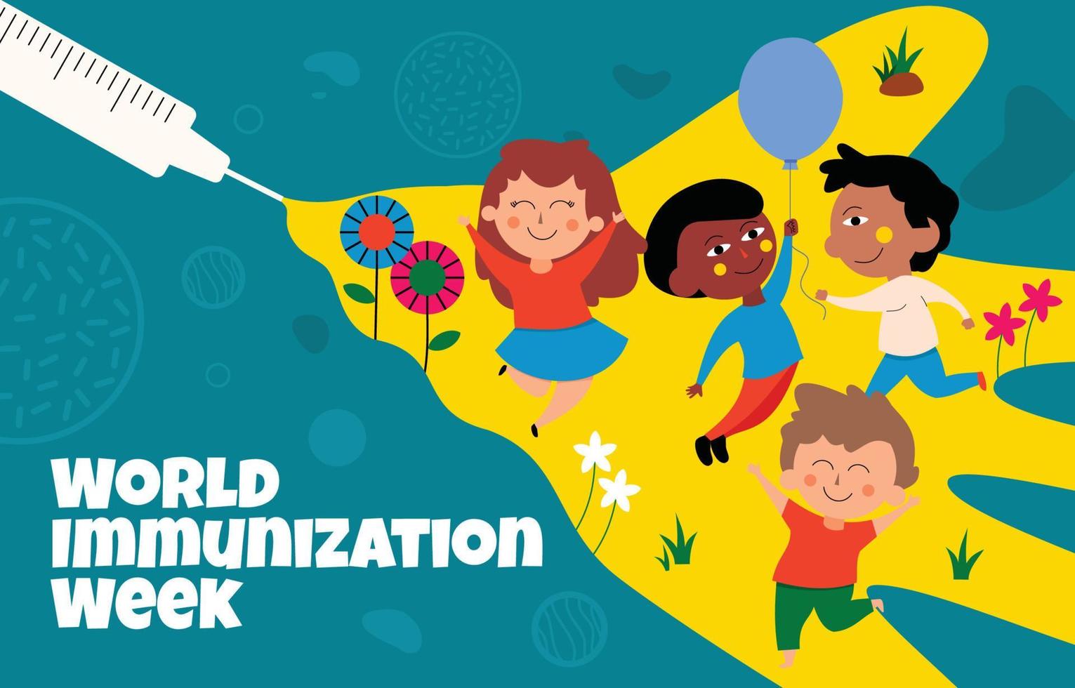 World Immunization Week Background vector