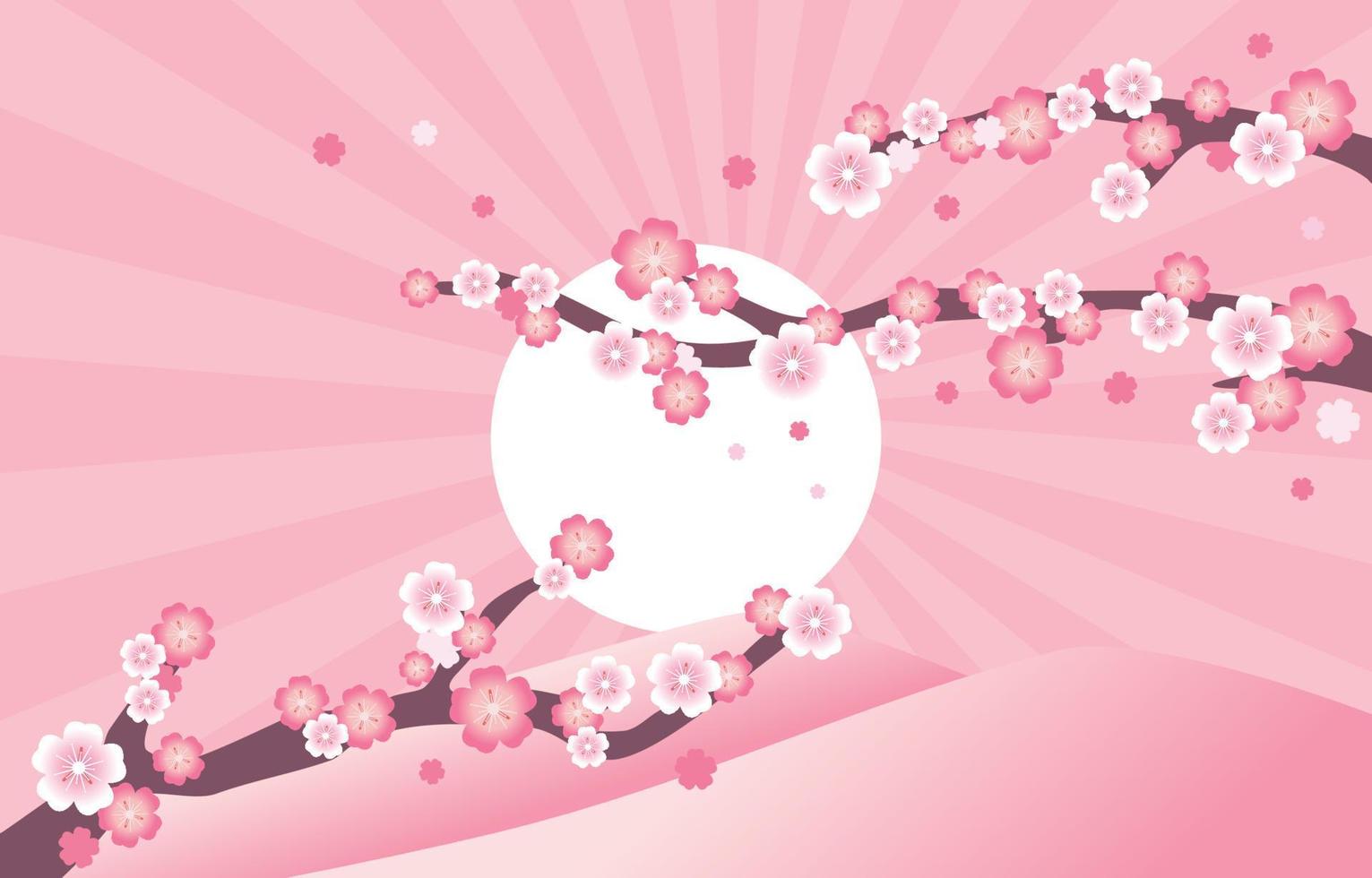 Spring Cherry Blossom Background vector