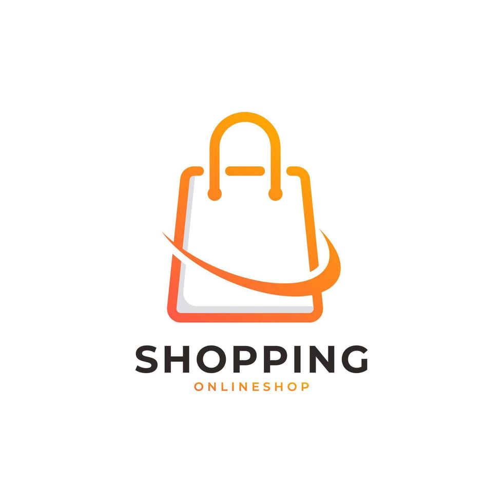 Shopping bag icon. Online Shop Geometric Shape with Colorful Logo. Suitable for online shop logos vector