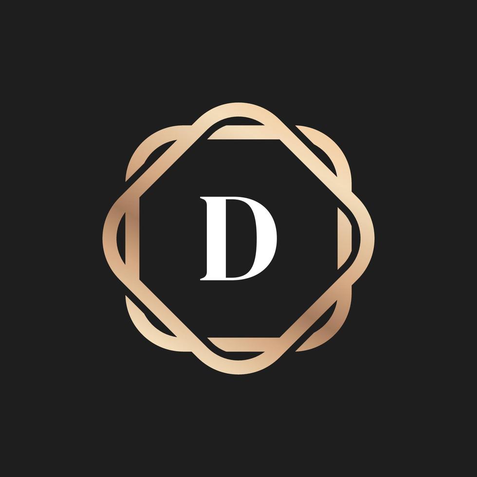 Initial Letter D Logo Icon with Pattern Vector Element