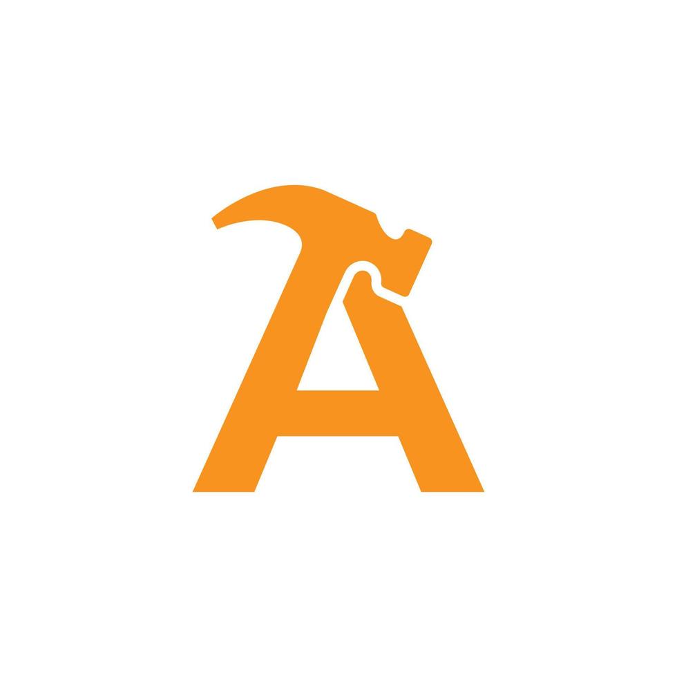 Initial Letter A Hammer Logo Design Inspiration vector