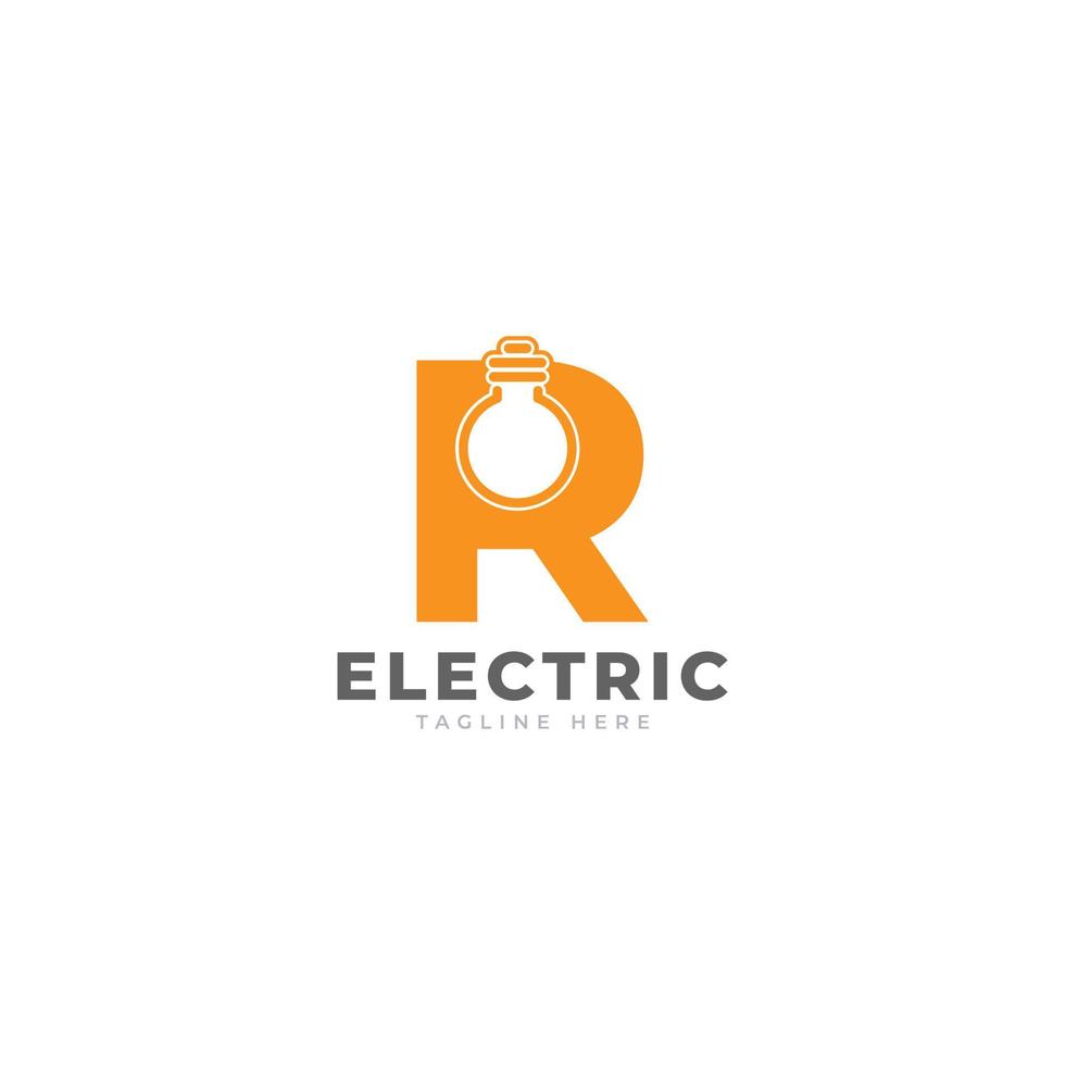 Modern Initial Letter R Smart Light Bulb Logo Design Vector Graphic Icon Template