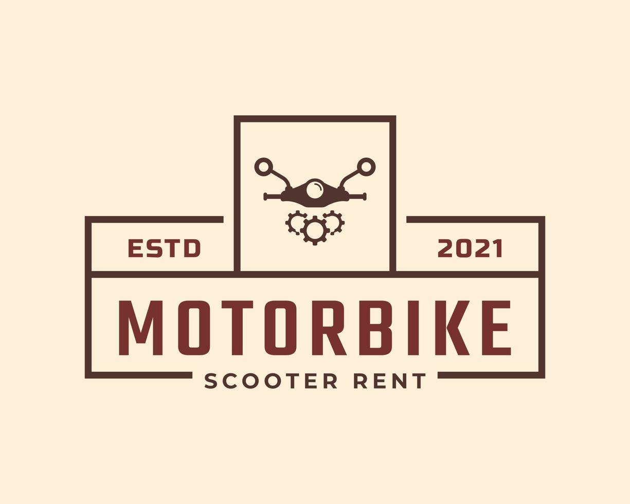 Classic Vintage Retro Label Badge Emblem Motorbike and Scooter Rental Logo Design Inspiration vector