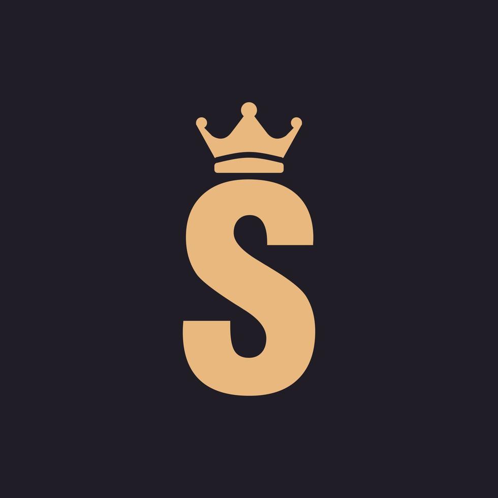 Luxury Vintage Initial Letter S Throne with Crown Classic Premium Label Logo Design Inspiration vector