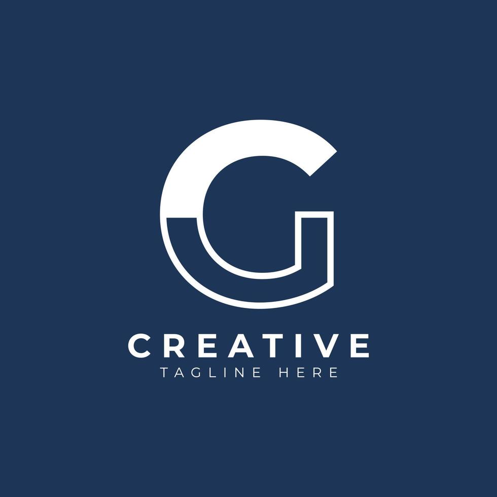 Creative Initial Letter G Logo Design. White Shape Circle Line Style. Usable for Business and Branding Logos. Flat Vector Logo Design Ideas Template Element.