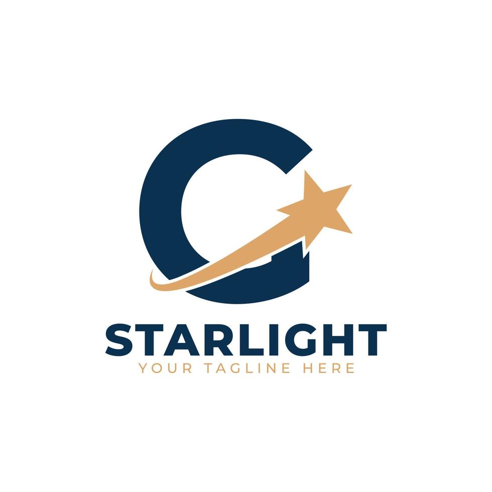 Letter G with Star Swoosh Logo Design. Suitable for Start up, Logistic, Business Logo Template vector