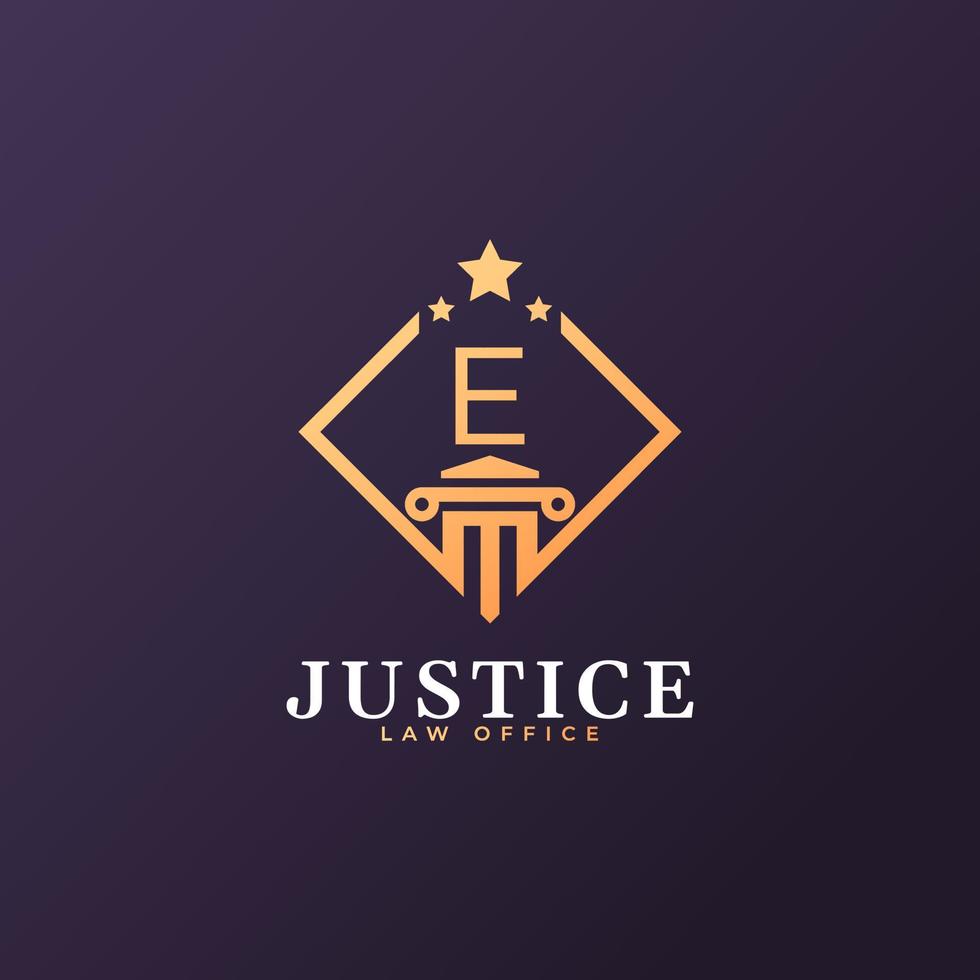 Law Firm Letter E Logo Design Template Element vector