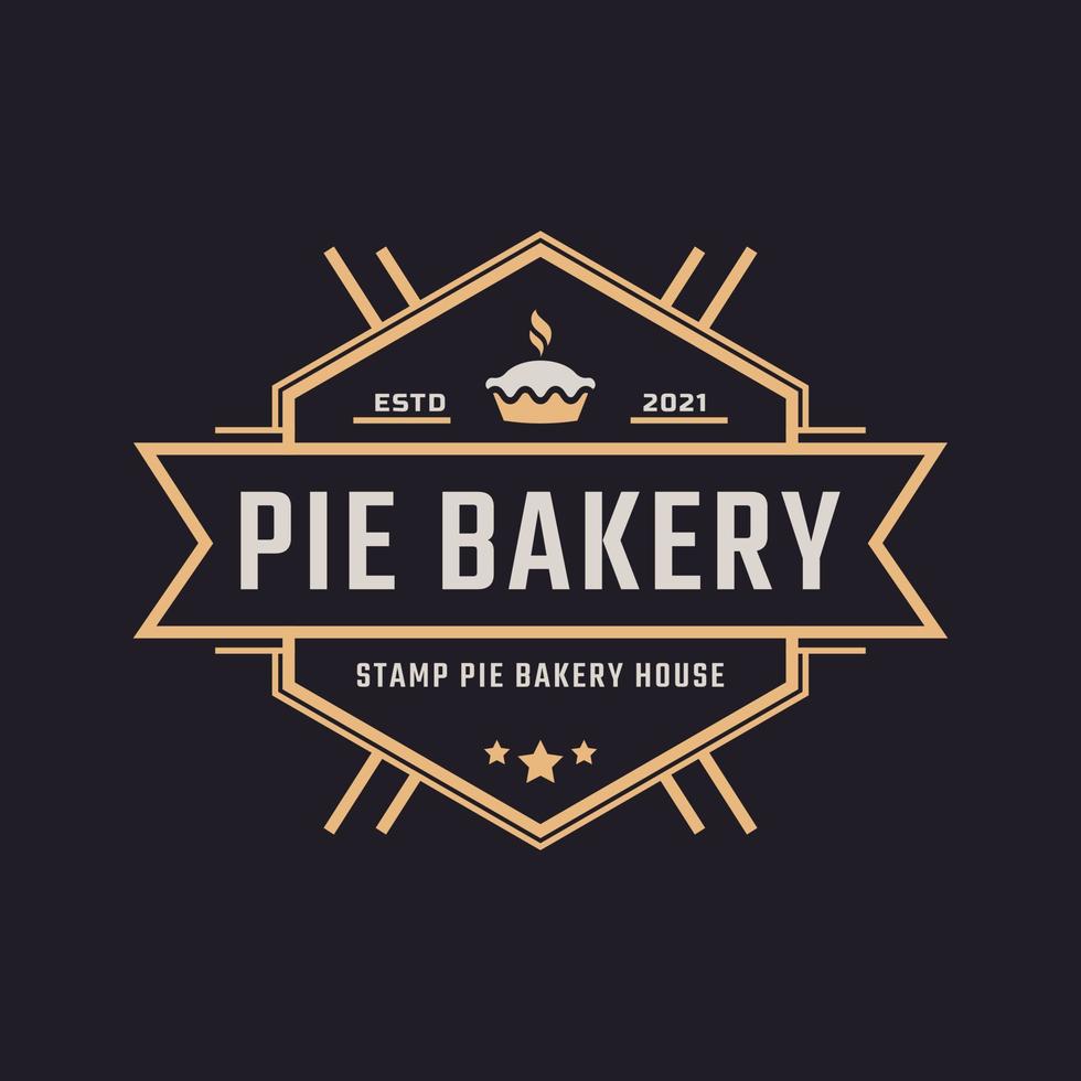 Classic Vintage Retro Label Badge Emblem for Stamp Pie Bakery House Logo Design Inspiration vector