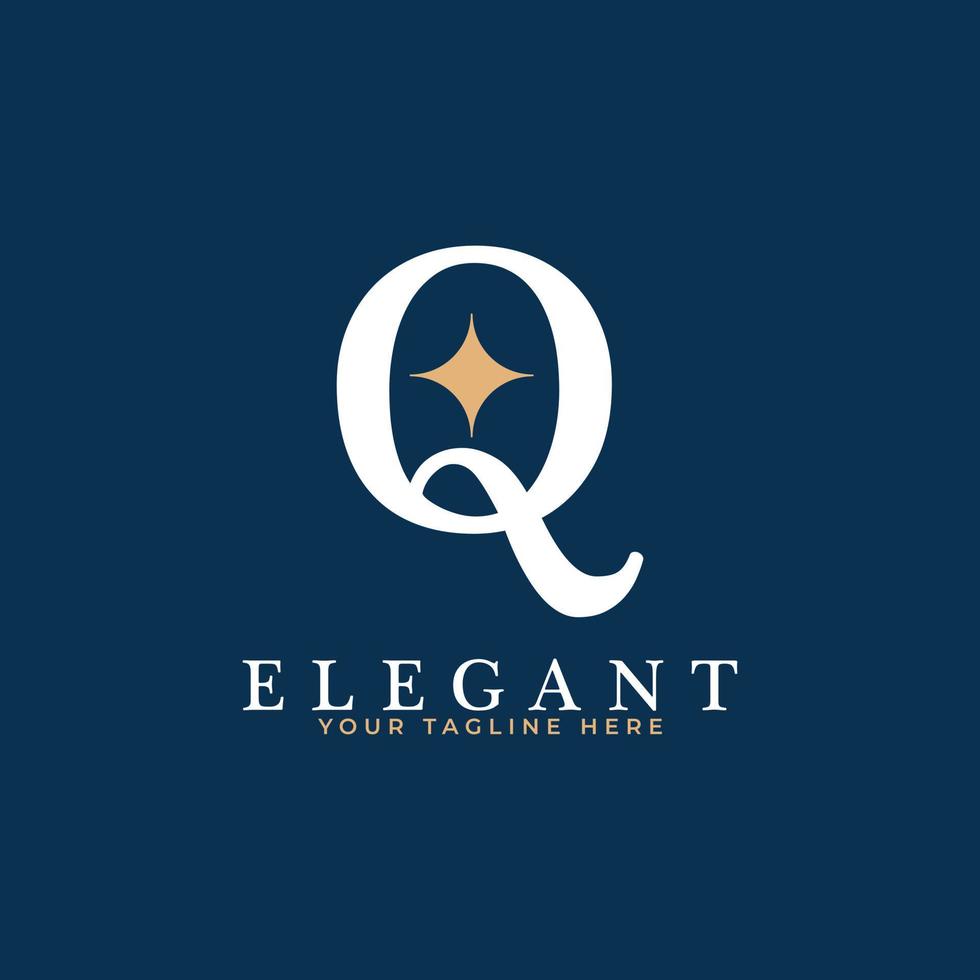 Initial Letter Q Star Logo Design. Q Letter with Star Icon Combination. Usable for Business and Branding Logos. vector