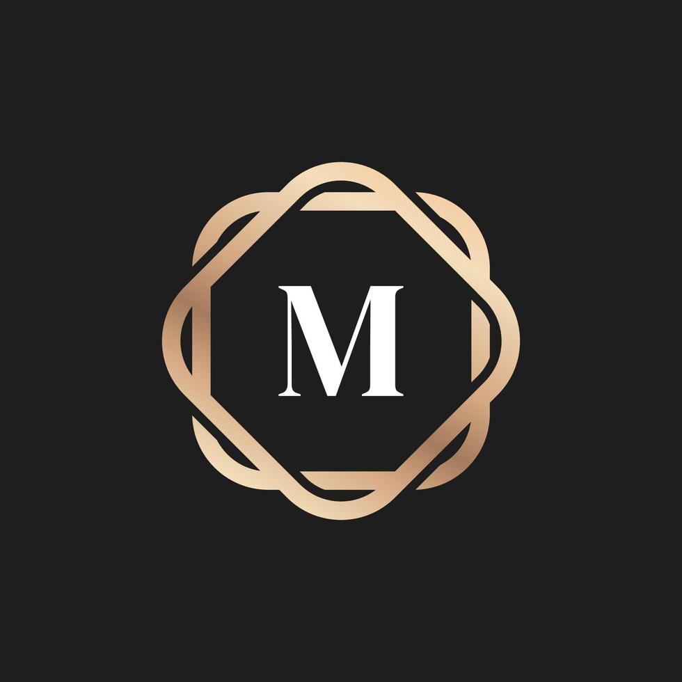 Initial Letter M Logo Icon with Pattern Vector Element