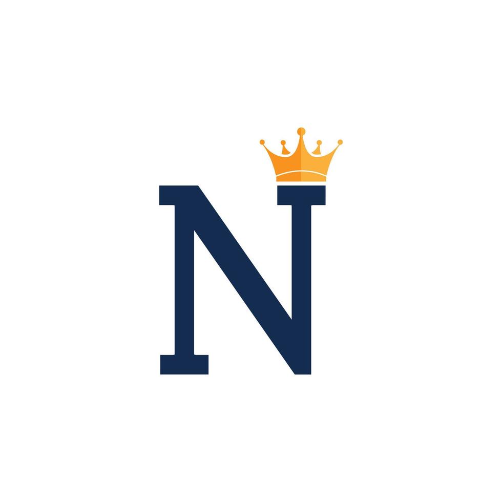 letra inicial n con plantilla de diseño de logotipo de identidad de marca de logotipo de corona vector