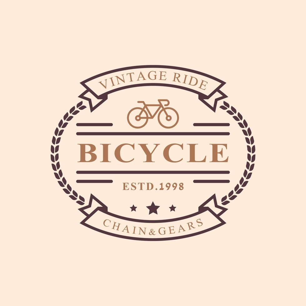 Vintage Retro Badge for Bicycle Repair and Services Shop Logo Emblem Design Symbol vector