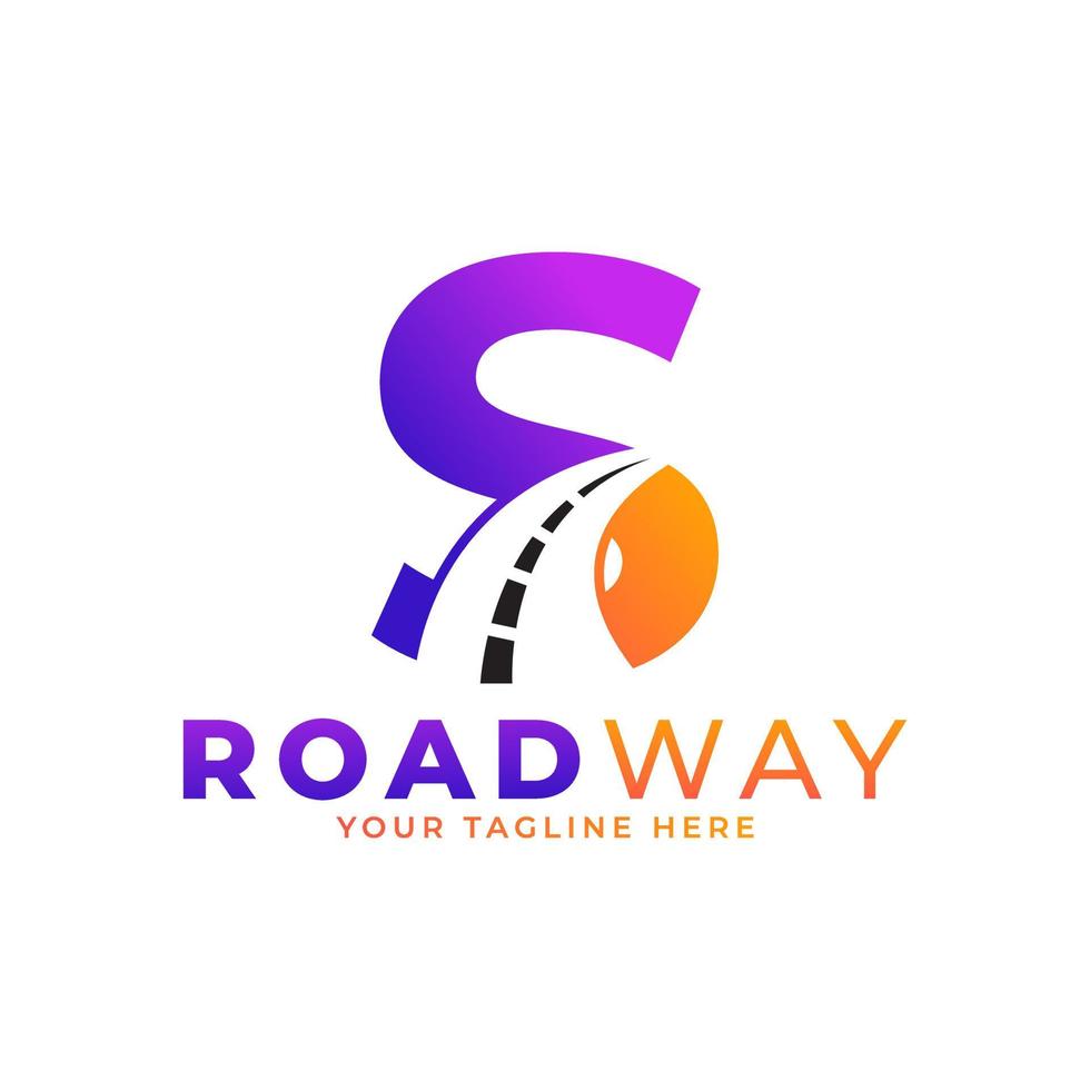 Initial S Road Way Logo Design Icon Vector Graphic. Concept of Destination, Address, Position and Travel