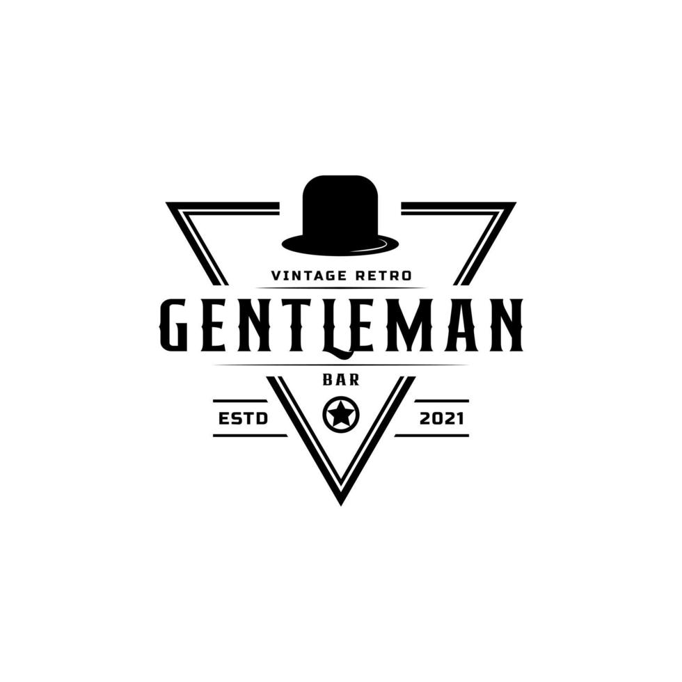 Creative Classic Vintage Retro Label Badge for Gentleman Cloth Apparel Logo Design Inspiration vector