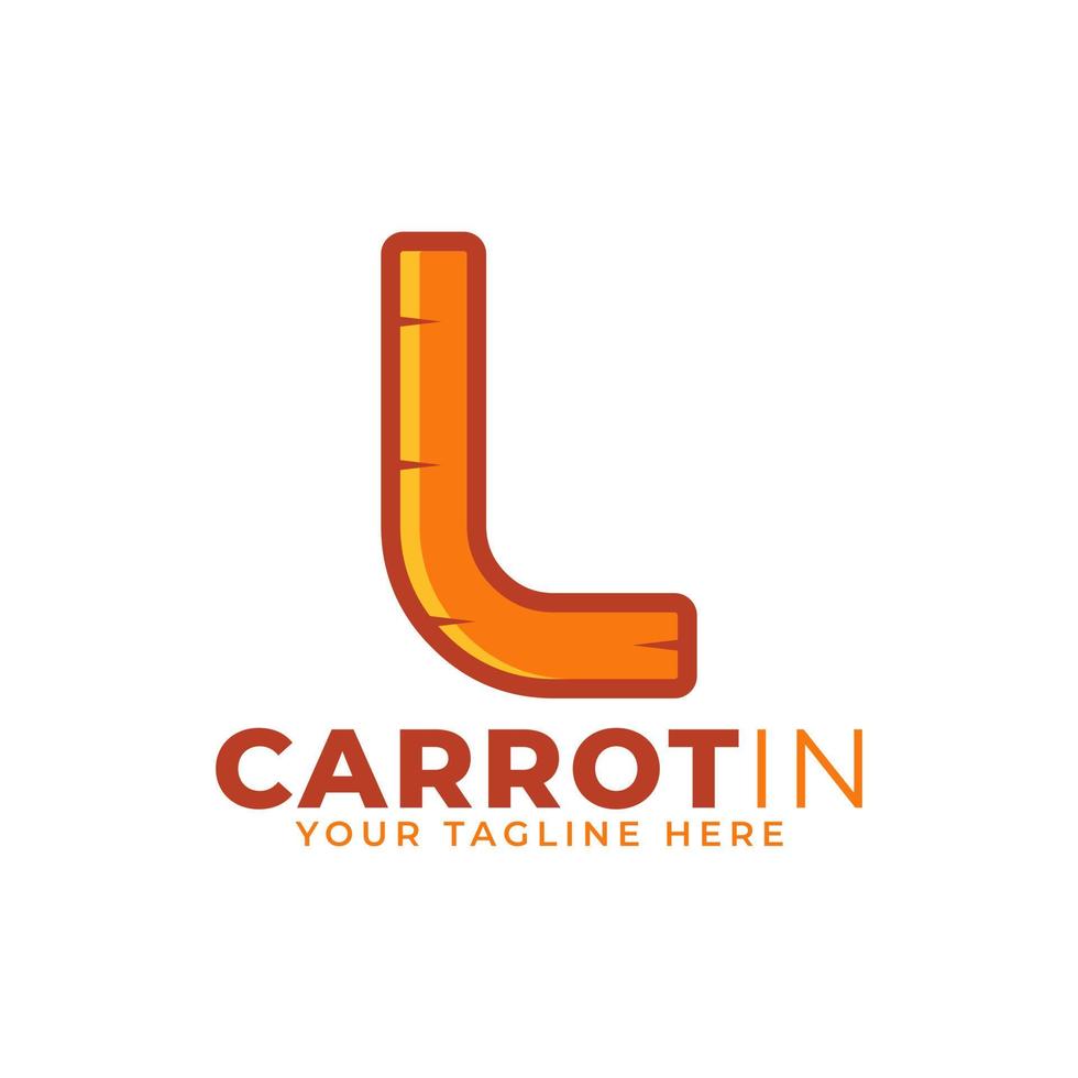 letra inicial l vector de diseño de logotipo de zanahoria. diseñado para el diseño de sitios web, logotipos, aplicaciones, ui