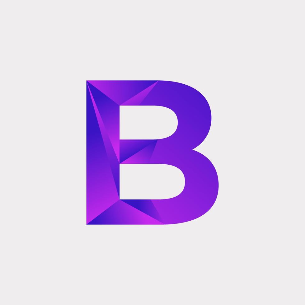 Initial Letter B Low Poly Overlay Logo Design Template. Vector EPS 10