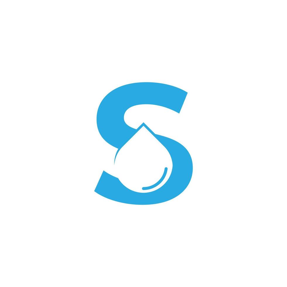 Initial Letter S Hydro Logo with Negative Space Water drop Icon Design Template Element vector