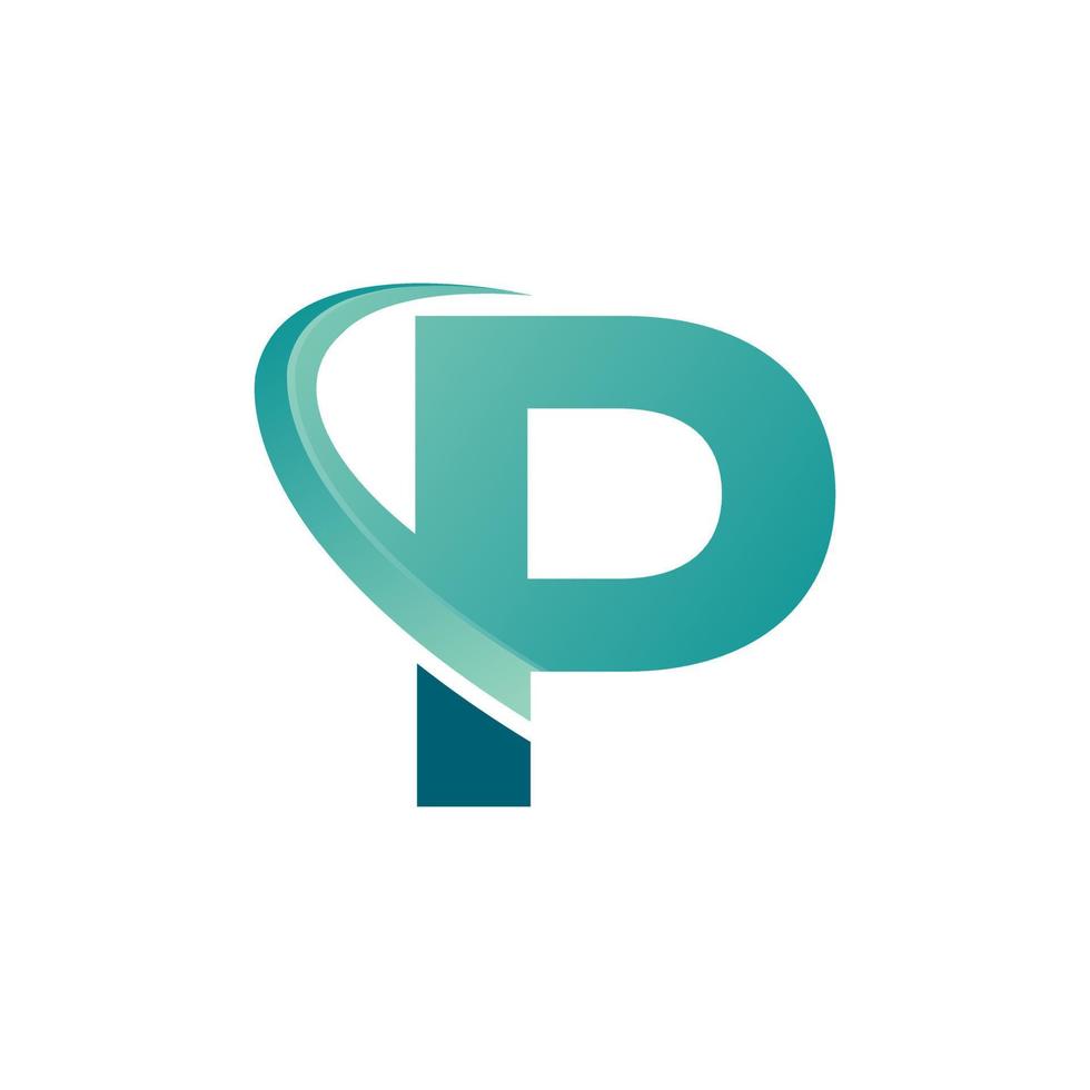 Letter P Travel with Arrow Logo Design Template. Vector EPS 10