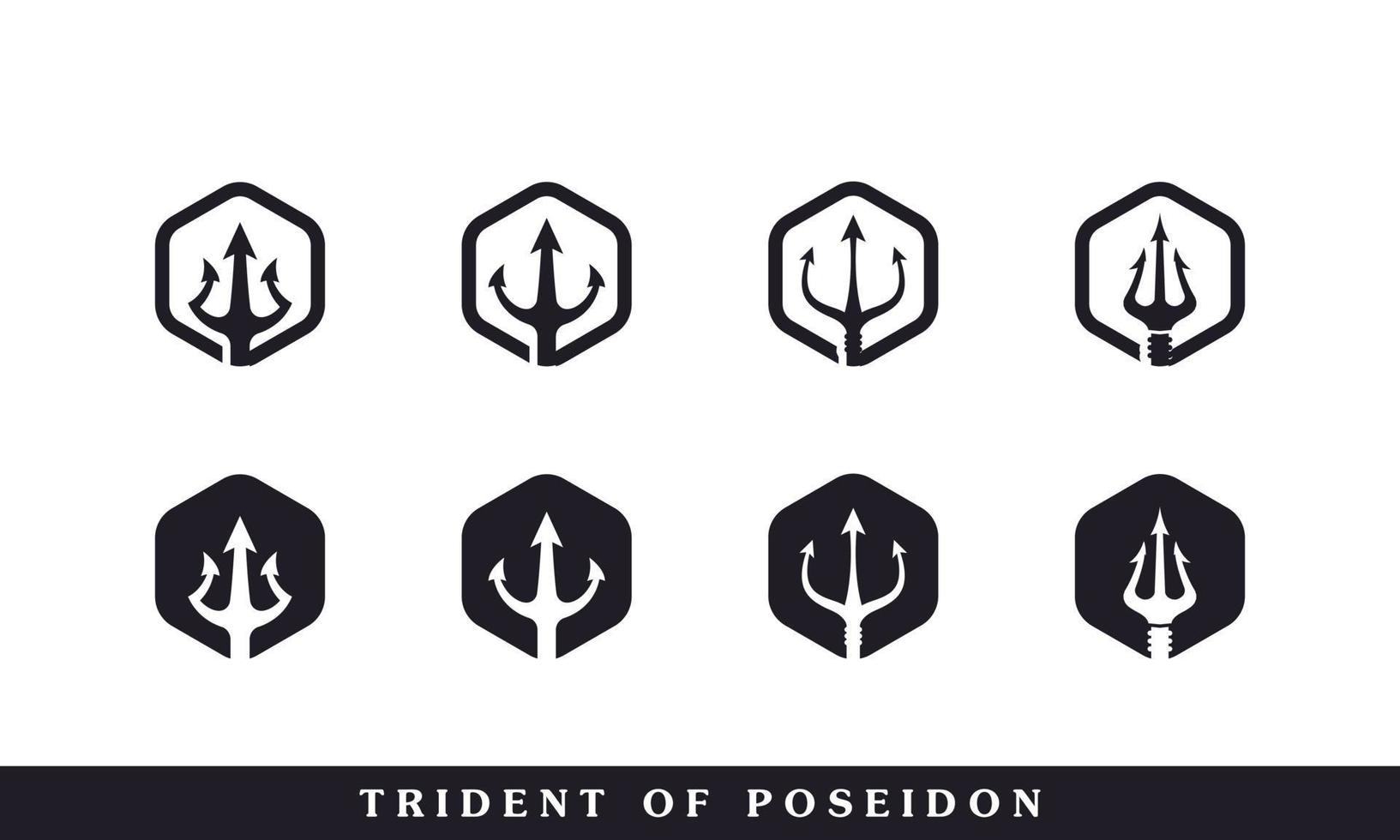 Classic Vintage Trident Neptune God Poseidon Triton King Spear Logo Icon Design Template vector