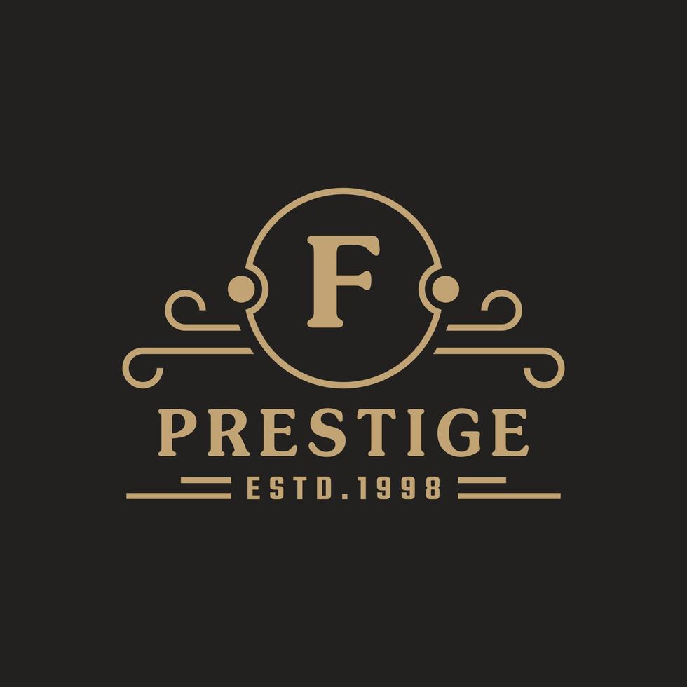 el logotipo de lujo de la letra f florece con elegantes líneas caligráficas de adorno. rótulo comercial, identidad para restaurante, realeza, boutique, café, hotel, heráldica, joyería y plantilla de diseño de logotipo de moda vector