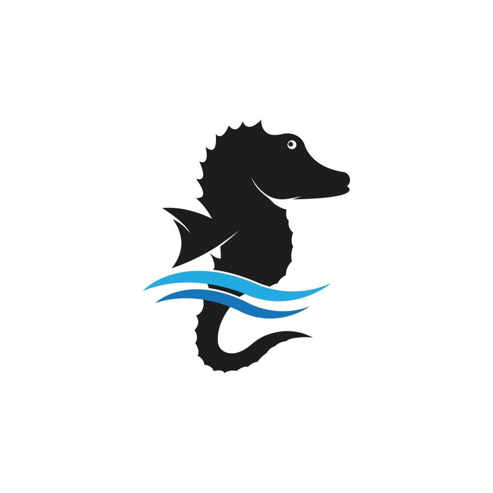 Sea horse illustration logo vector