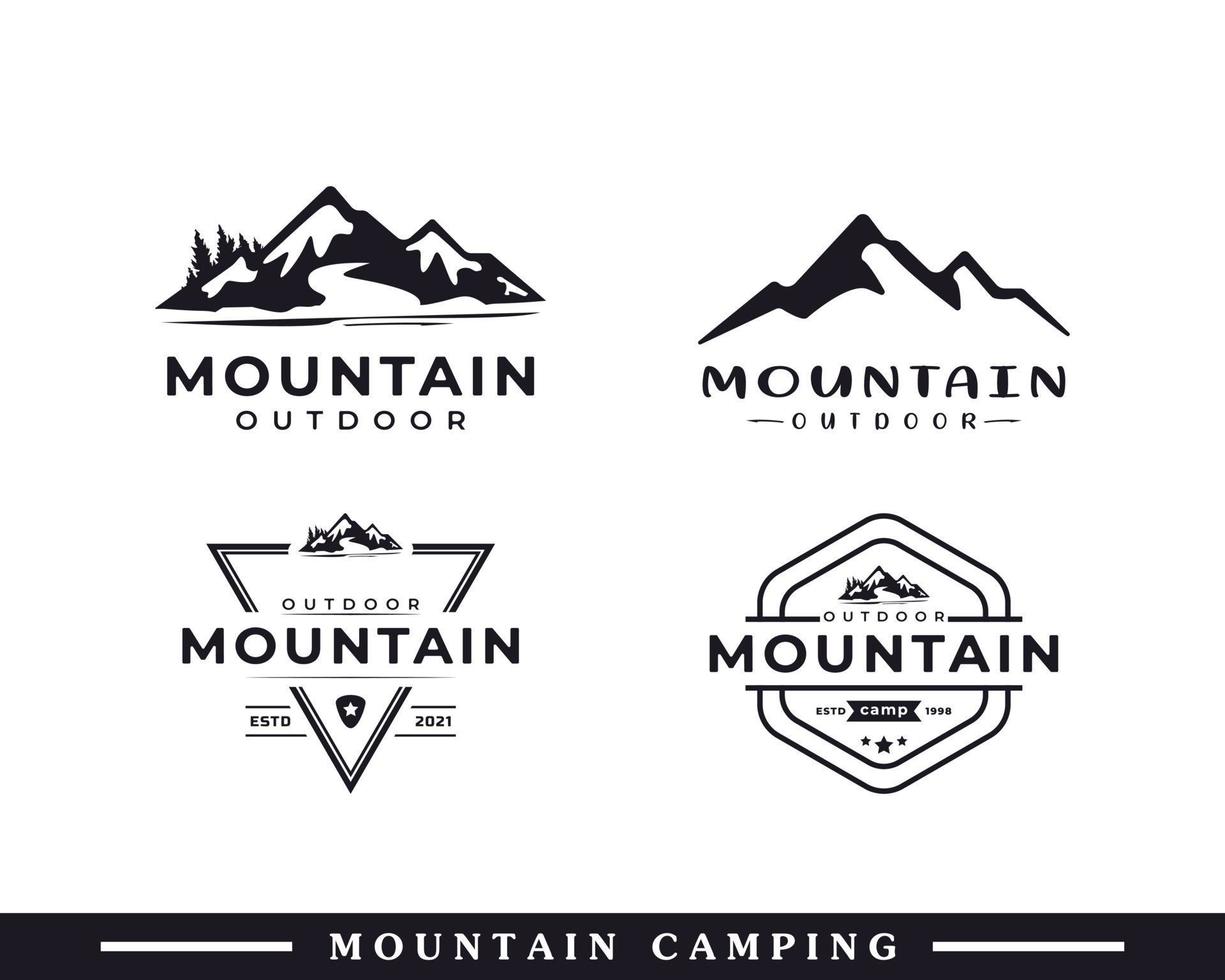 Abstract Illustration Ice Snow Rocky Mountain Symbol. Creek River Mount Peak Hill Nature Landscape view Logo Design Inspiration vector