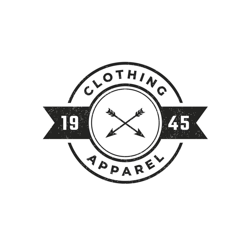 insignia de etiqueta retro vintage clásica para elemento de plantilla de diseño de emblema de logotipo de círculo de prendas de vestir vector