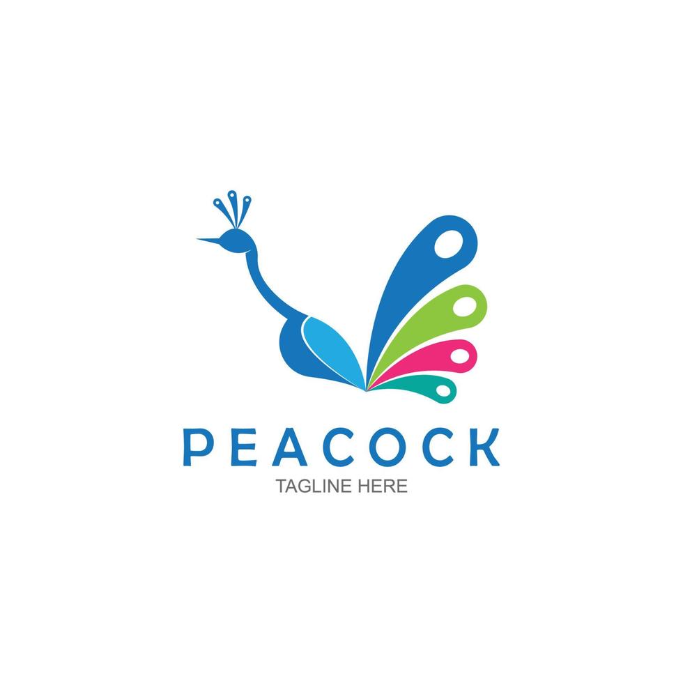 Peacock logo design vector template