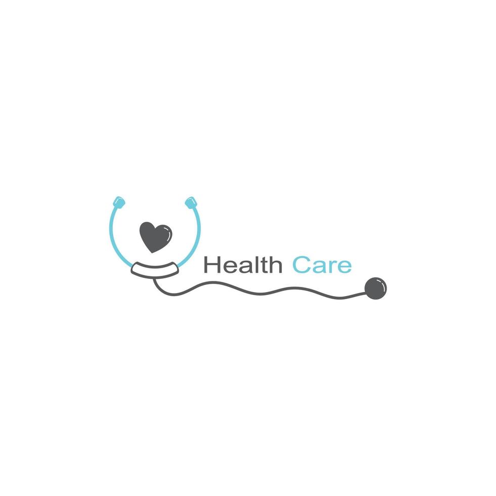 logotipo de salud vectorial de salud médica con cruz y símbolo de icono de estetoscopio. vector