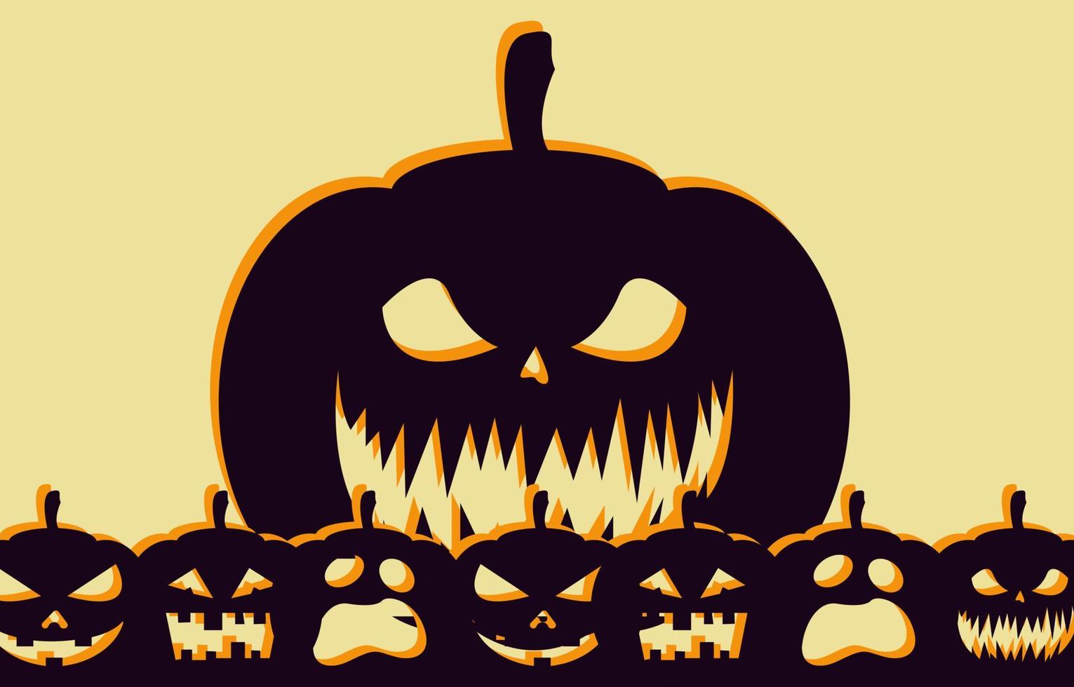 Illustration Vector Graphic Of Poster or Happy Halloween Background, Design Suitable for Posters, Greeting Cards on Halloween Day