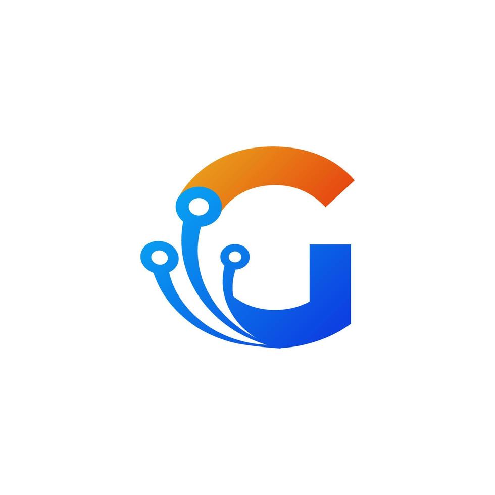 Initial Letter G Technology Logo Design Template Element vector