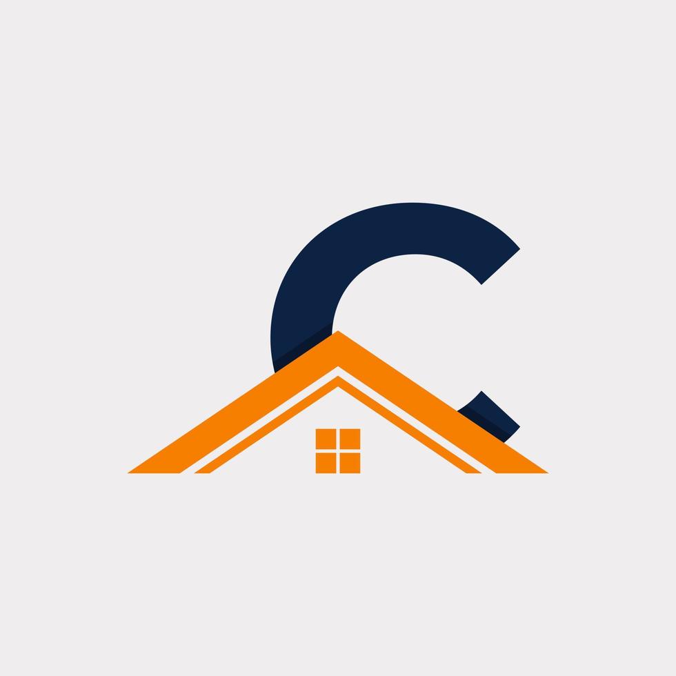 Real Estate. Initial Letter C House Logo Design Template Element. Vector Eps10