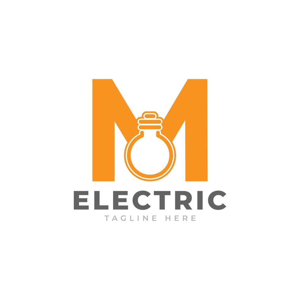 Modern Initial Letter M Smart Light Bulb Logo Design Vector Graphic Icon Template