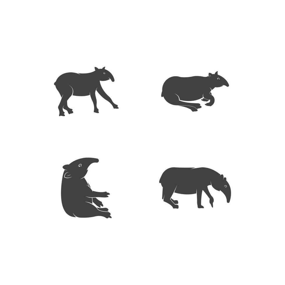 ilustración de plantilla de vector de logotipo de tapir