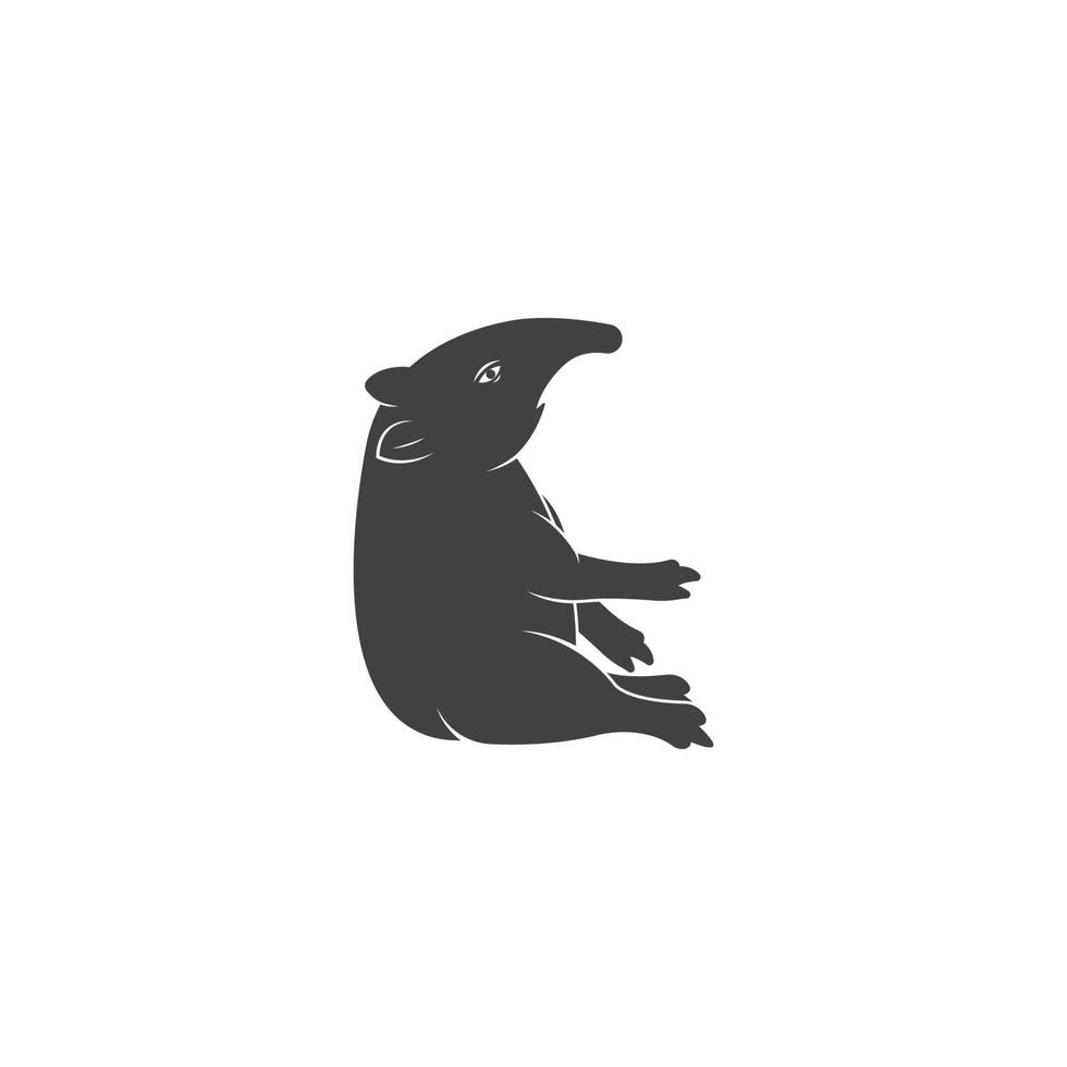 ilustración de plantilla de vector de logotipo de tapir